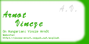 arnot vincze business card